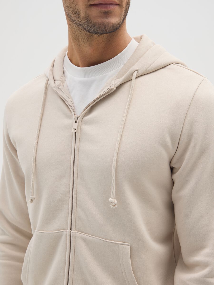 Felpa in misto cotone beige regular fit_3