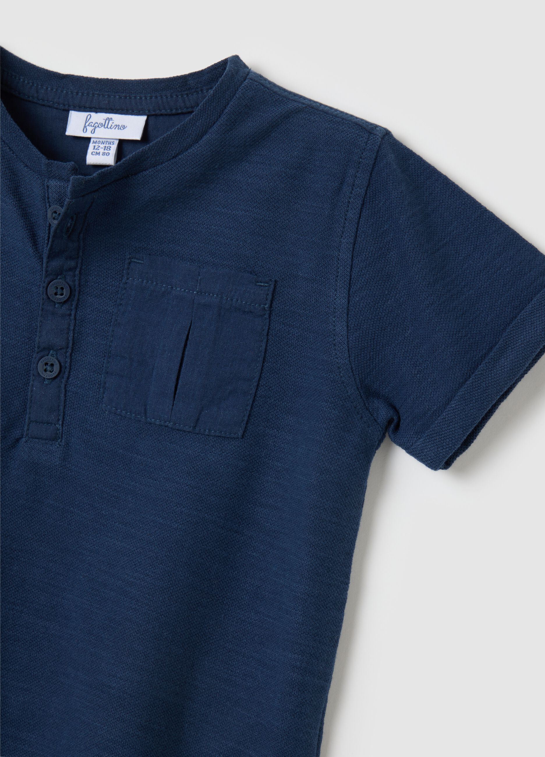 Children's T-shirt in pure blue cotton regular fit