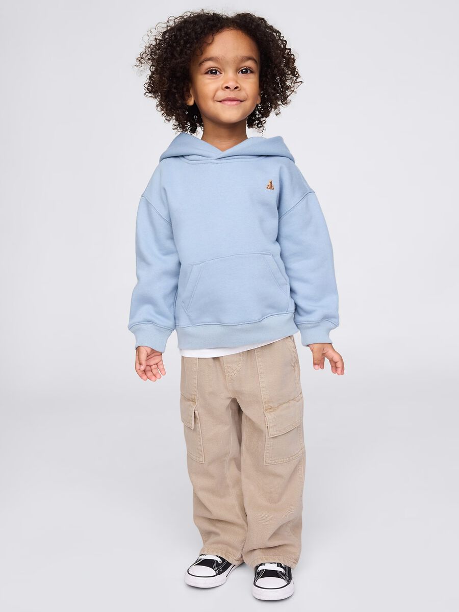 Beige cargo trousers in cotton and Lyocell with drawstring_0