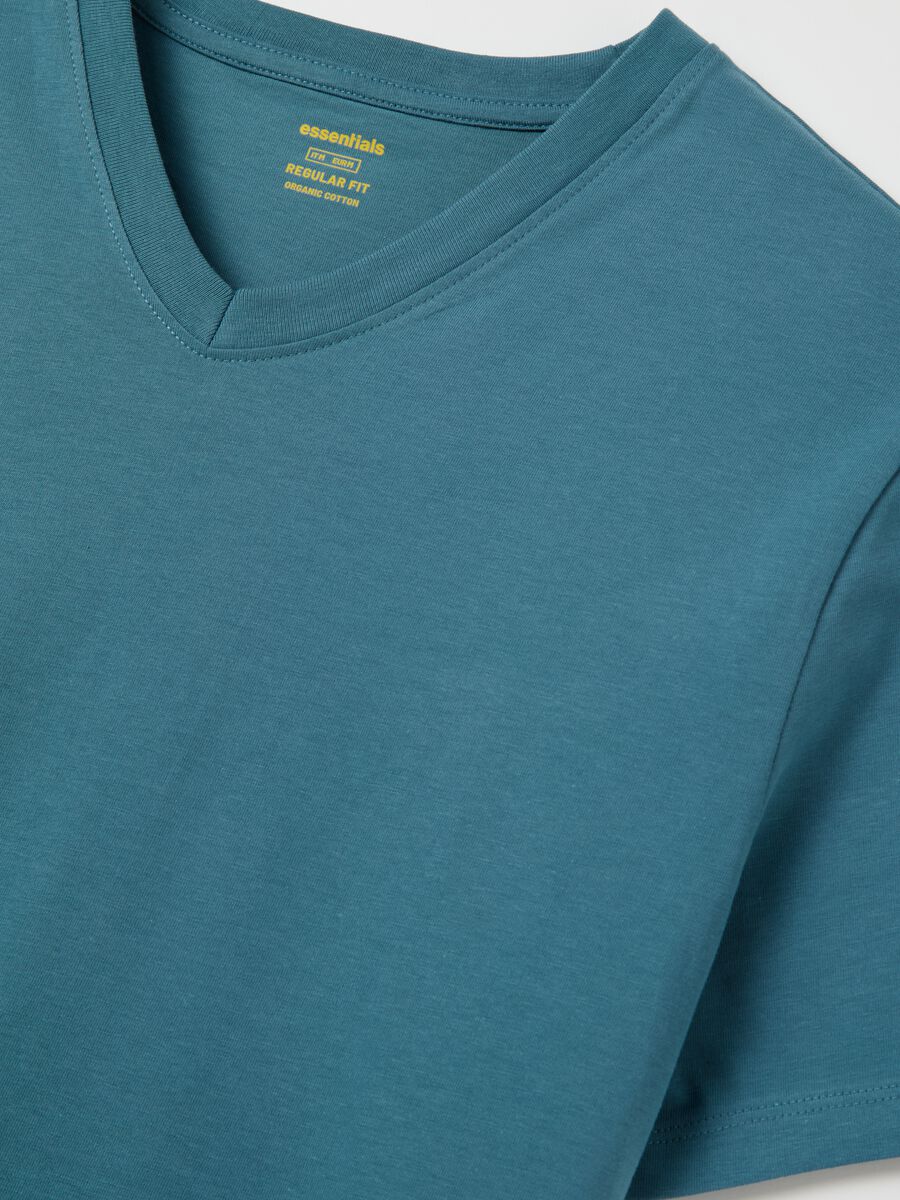 Organic cotton T-shirt with V neck_5