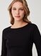 T-shirt with round neckline and diamanté trim_0