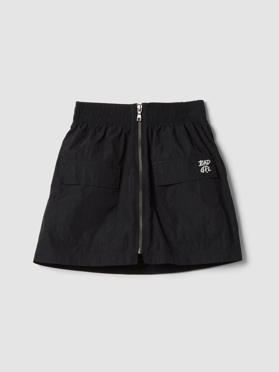 Black skort with front zip_0