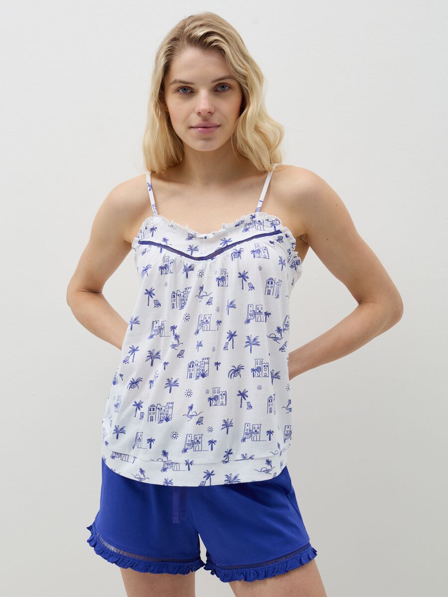 Short pyjamas with Summer Vibes print_0