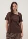 Brown pure cotton T-shirt with ring detail_0