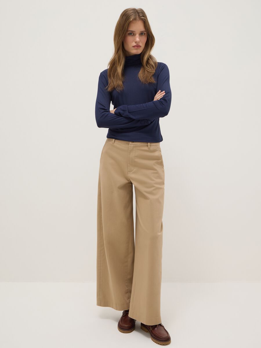 Blue crew neck long sleeve regular fit jumper_1