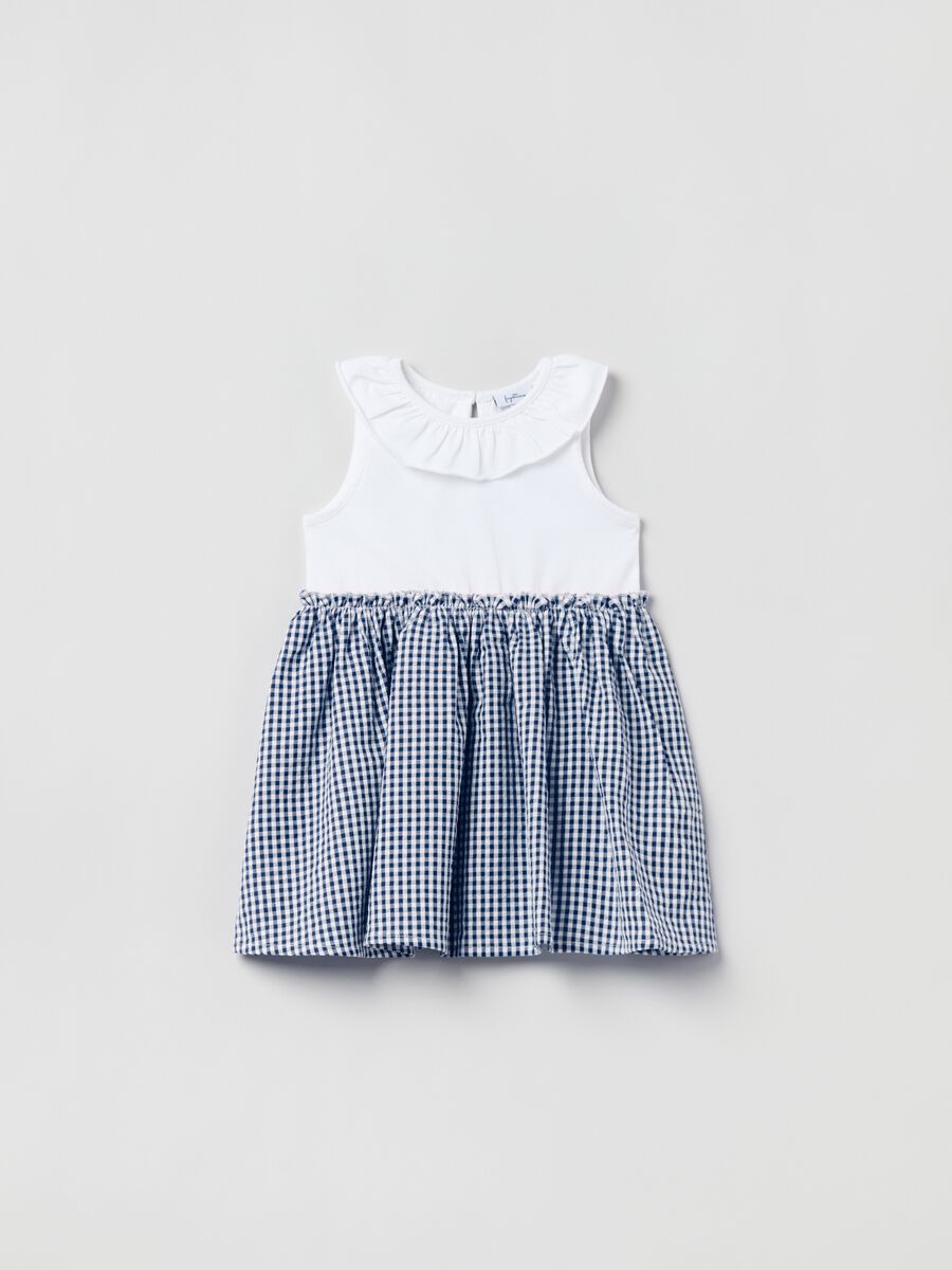 Dress with yarn-dyed gingham pattern_0