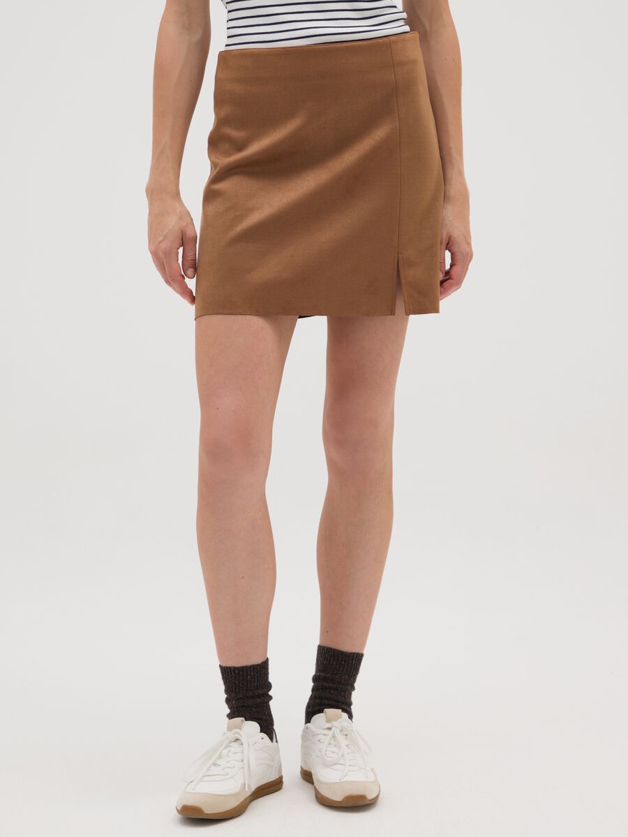 Brown mini skirt_1
