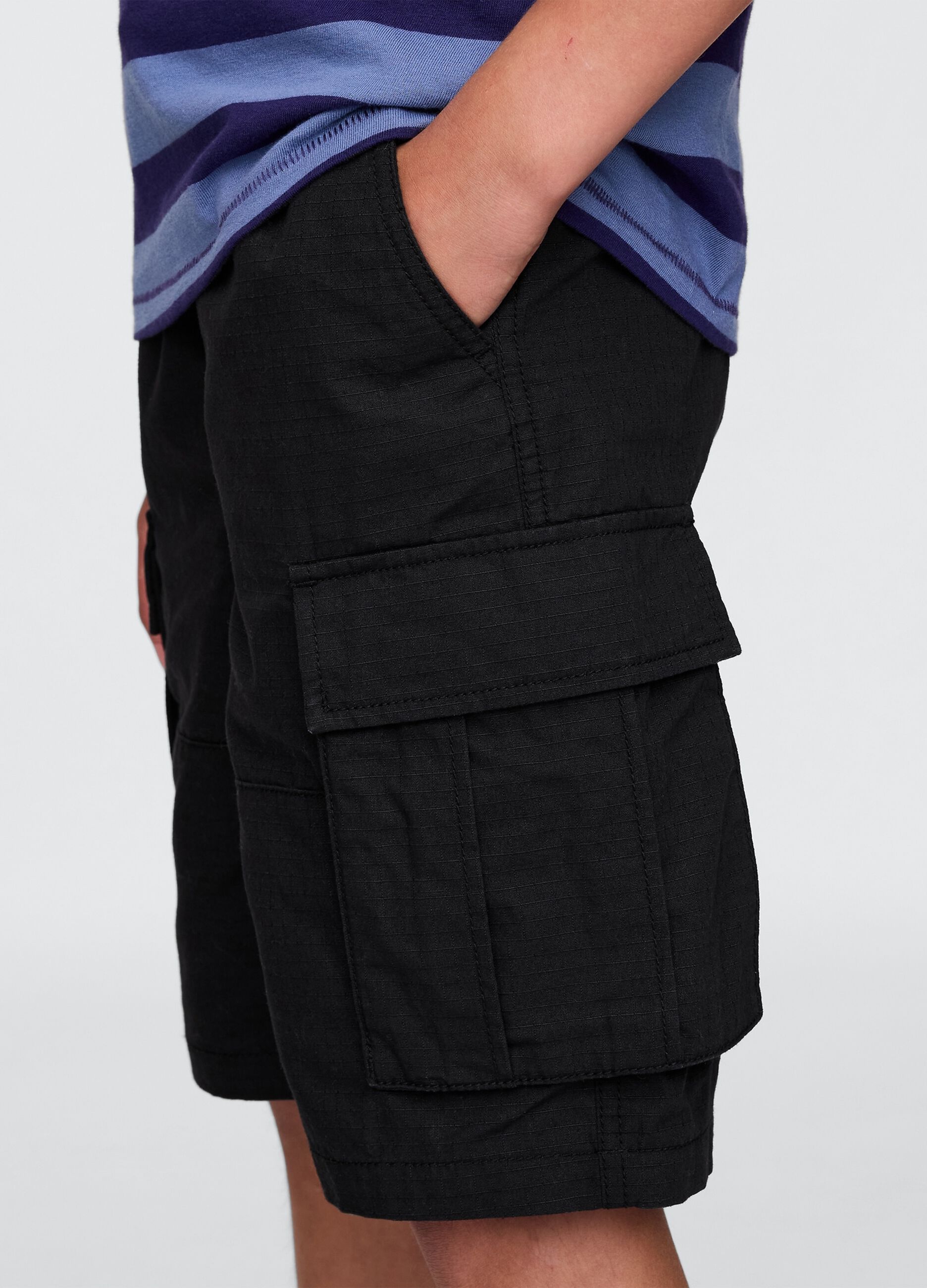Black cargo shorts for kids