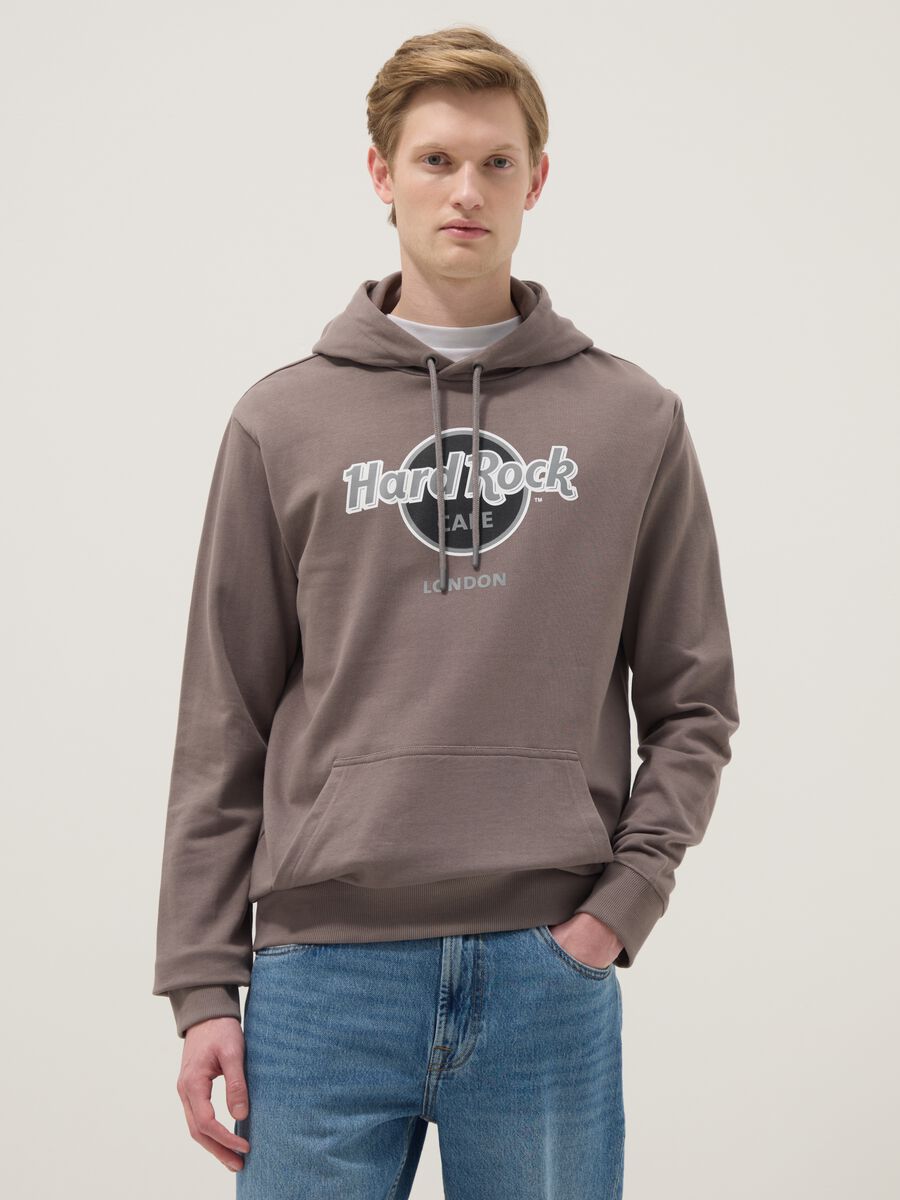 Felpa in puro cotone grigia regular fit Hard Rock Cafe London_0