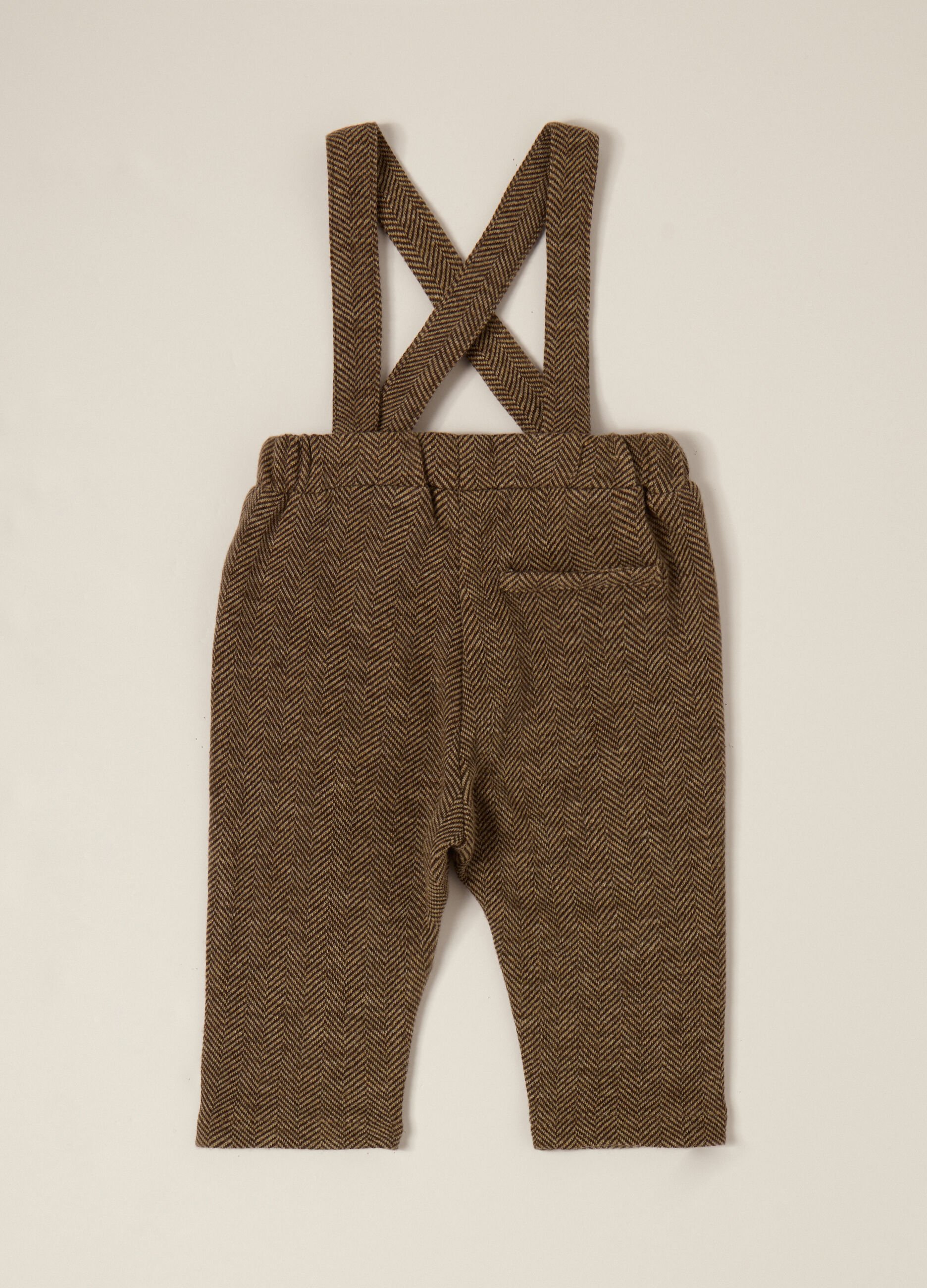Brown baby trousers with braces