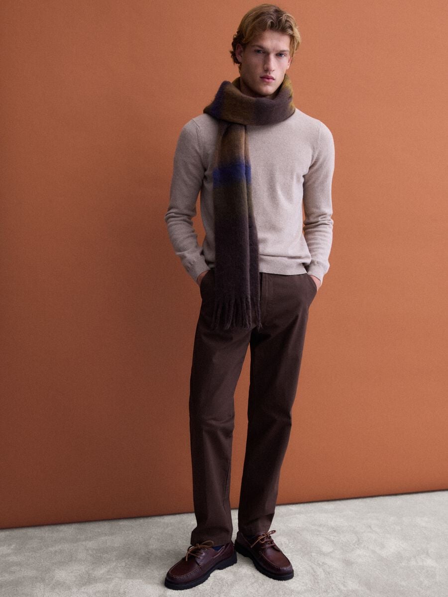Pullover beige in pura lana a girocollo regular fit_2