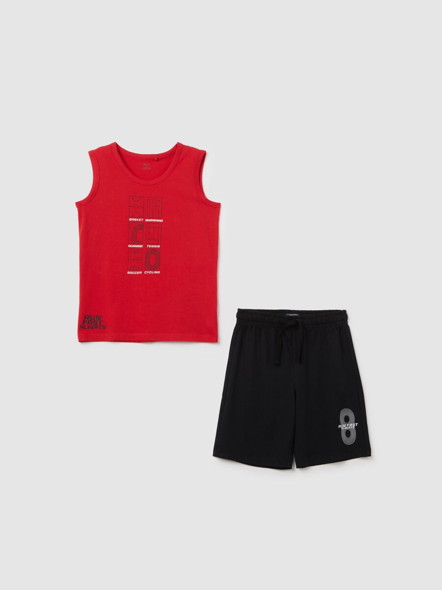 Completo jogging da ragazzo in puro cotone multicolor regular fit_0