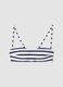 Blue and white striped bandeau bikini top in stretch fabric_4