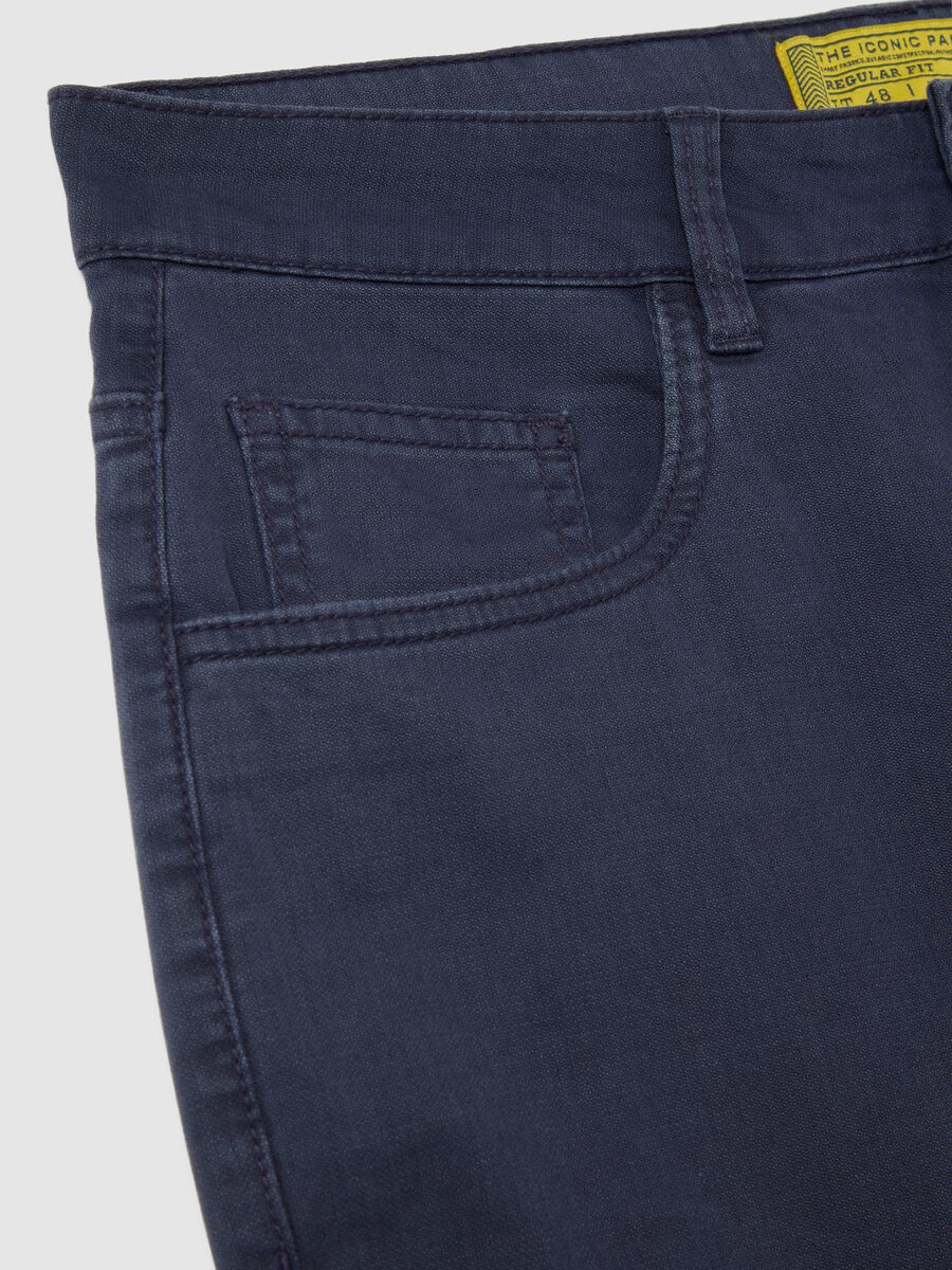 Ovs Stretch Cotton Casual Blue Bermudas_5