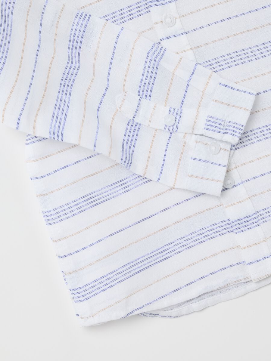 Striped shirt for boys in cotton and linen_2