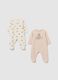 Twin pack newborn rompers in pure cotton multicolour_0
