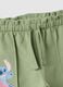 Green paper bag trousers for girls in stretchy cotton regular fit_2