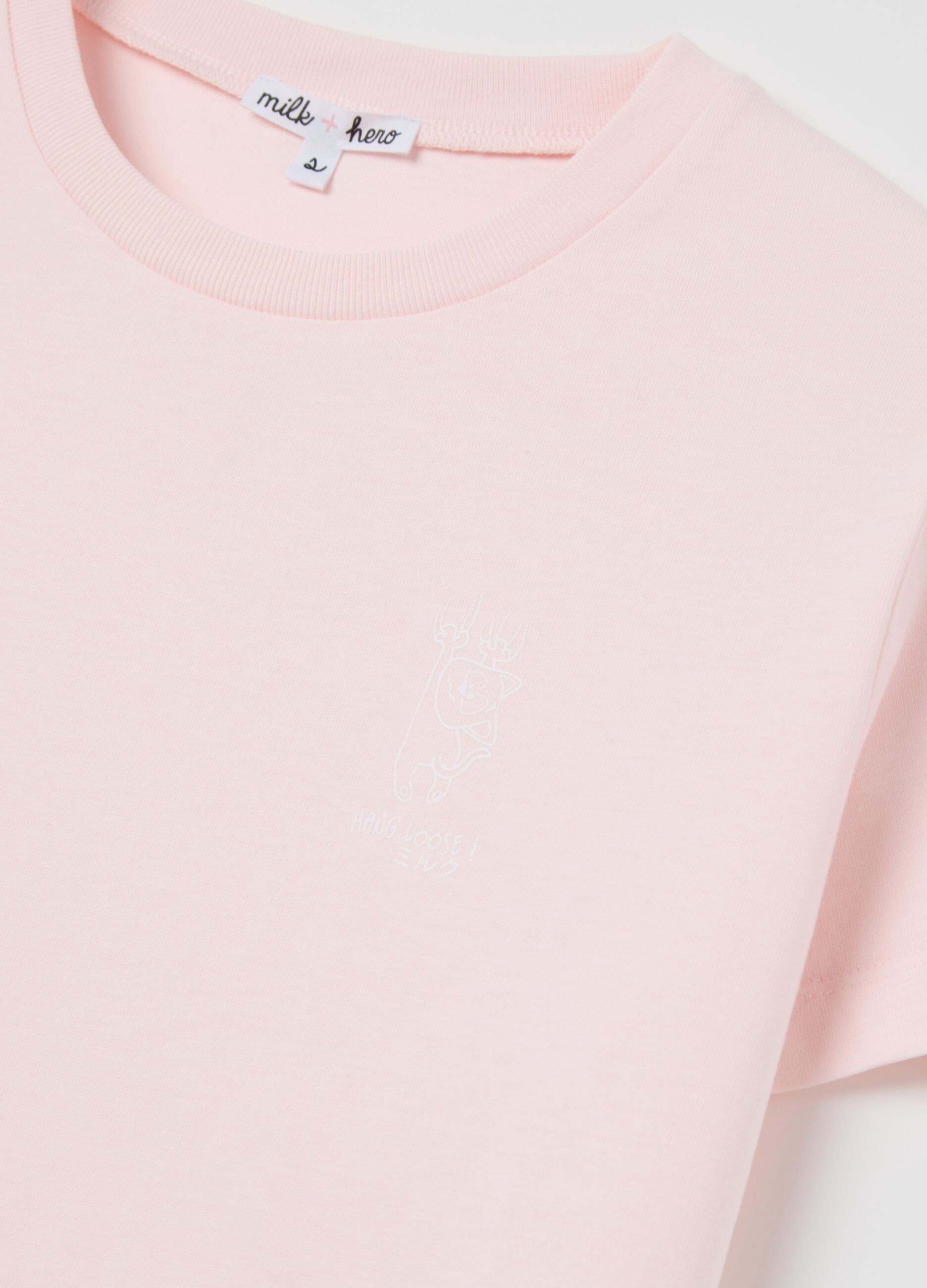Pink boxy-fit T-shirt in cotton