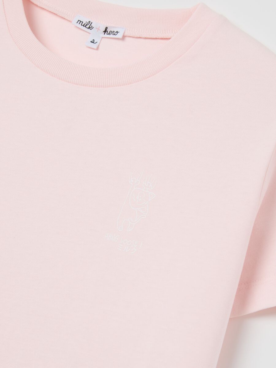 Pink boxy-fit T-shirt in cotton_5