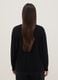 Black viscose blend regular fit cardigan with buttons_2