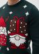 Green regular fit Christmas sweater with embroidery_3