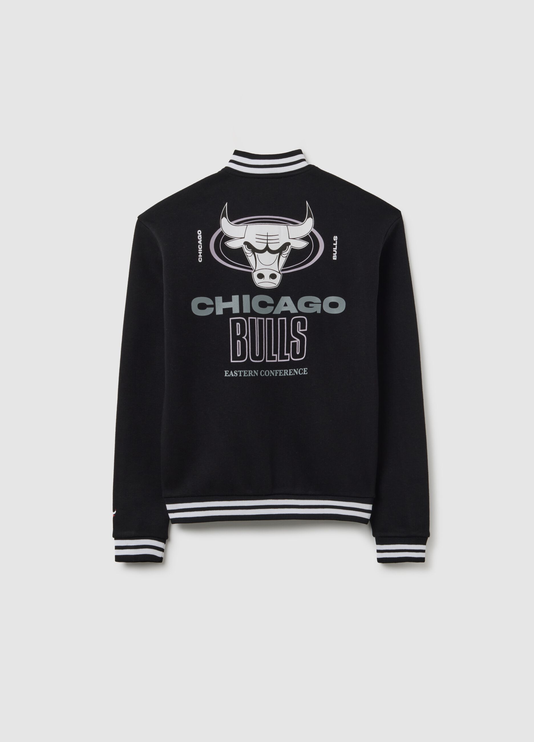 Felpa da bambino in misto cotone nero regular fit Chicago Bulls