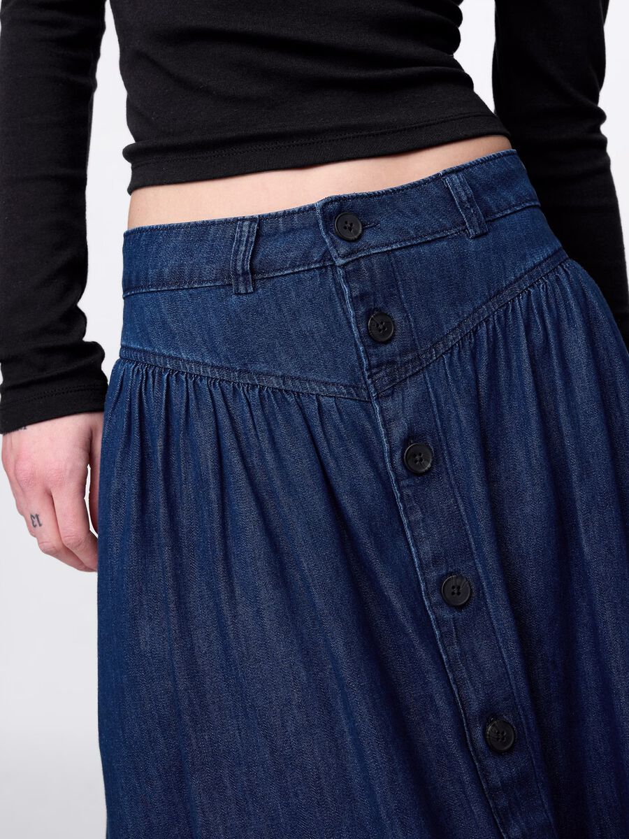 Gonna lunga in denim di cotone_3