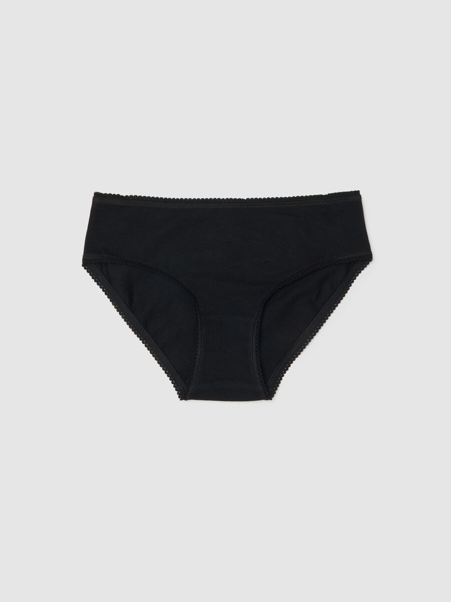 Girl's black cotton stretch regular fit panties_0