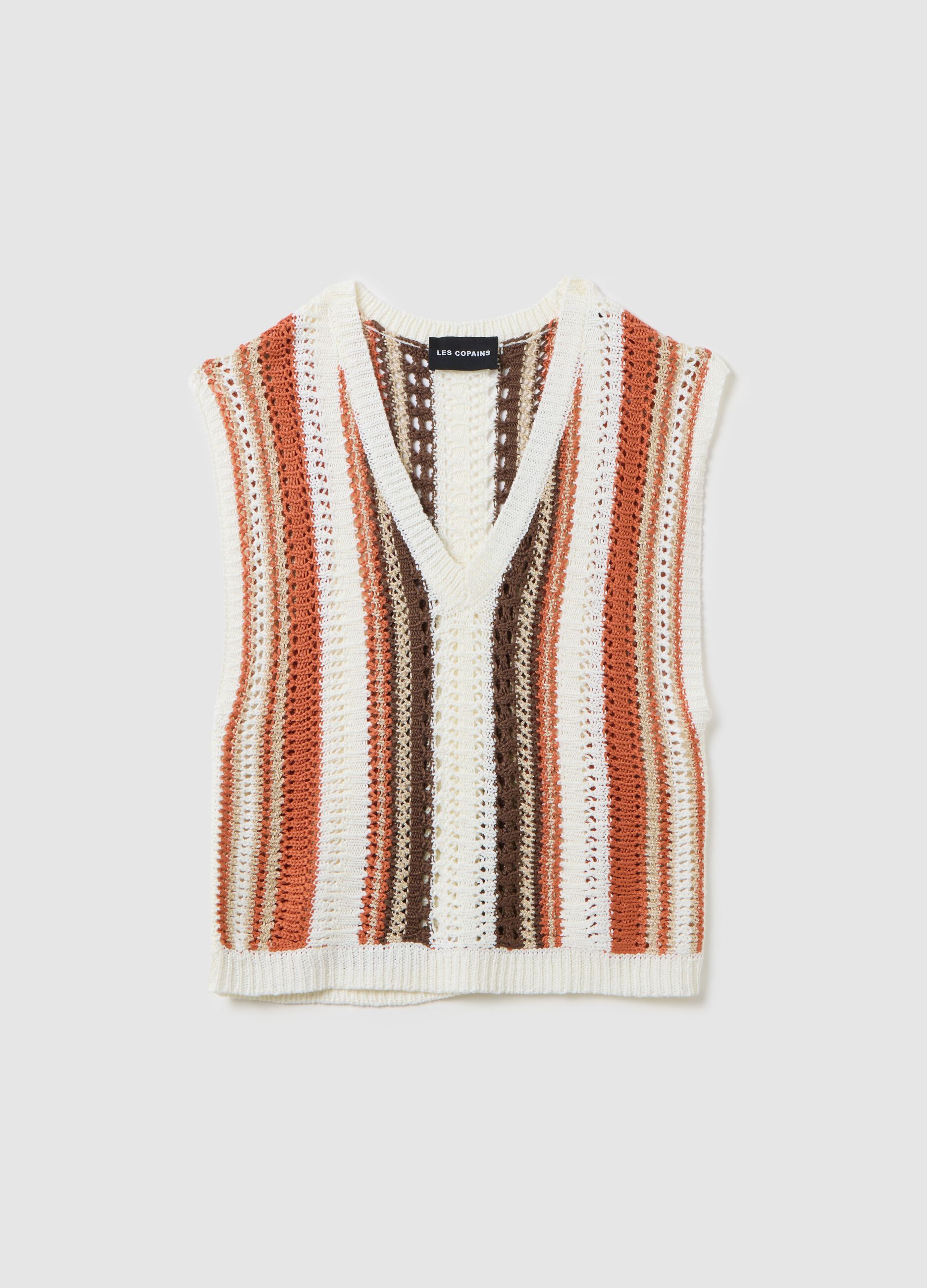 Gilet da donna multicolor regular fit con scollo rotondo