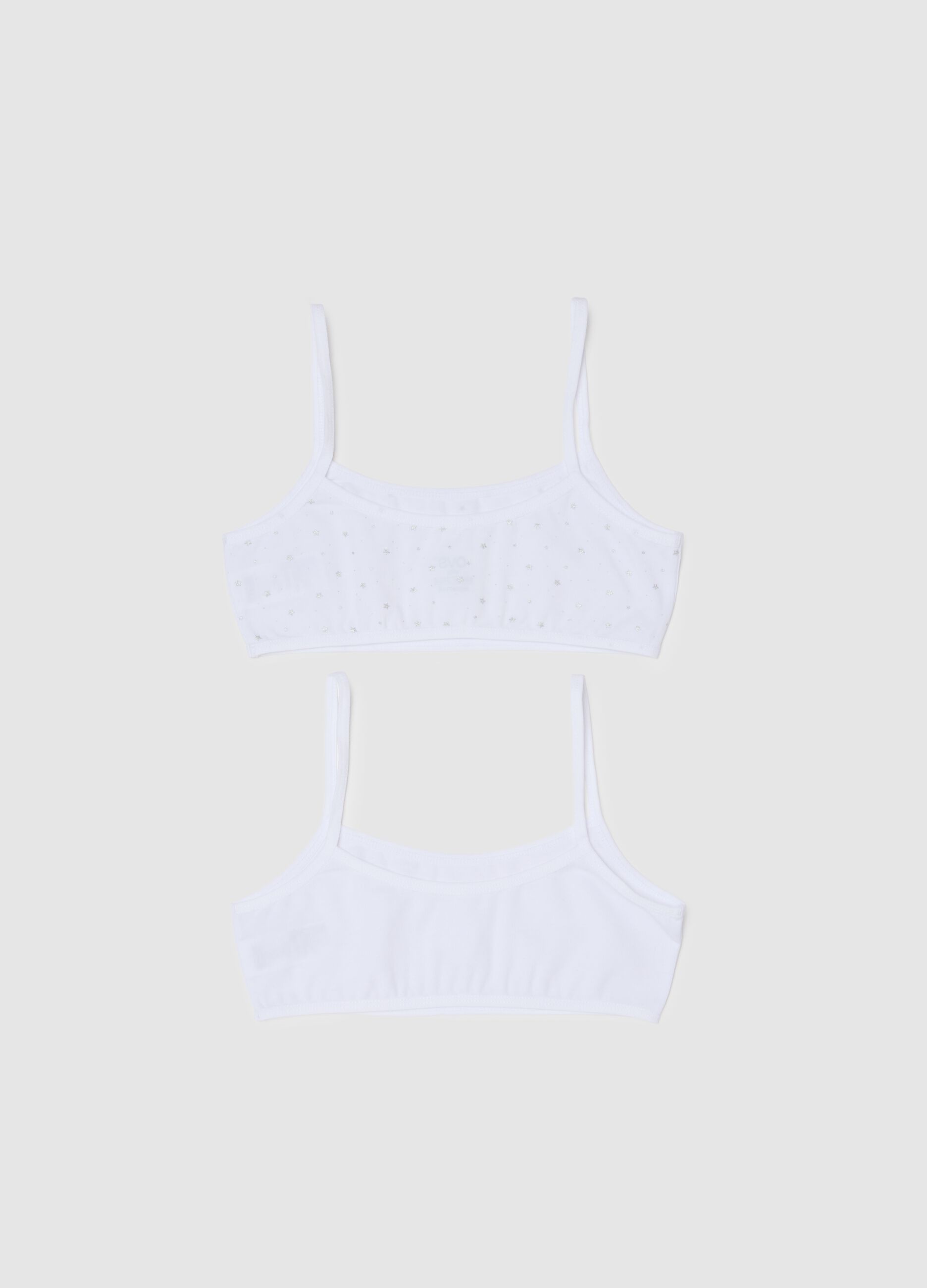 Girls' Bi-Pack White Stretch Cotton Bras