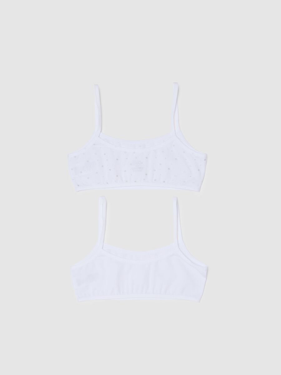 Girls' Bi-Pack White Stretch Cotton Bras_1