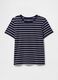 Blue and white striped pure cotton T-shirt_3