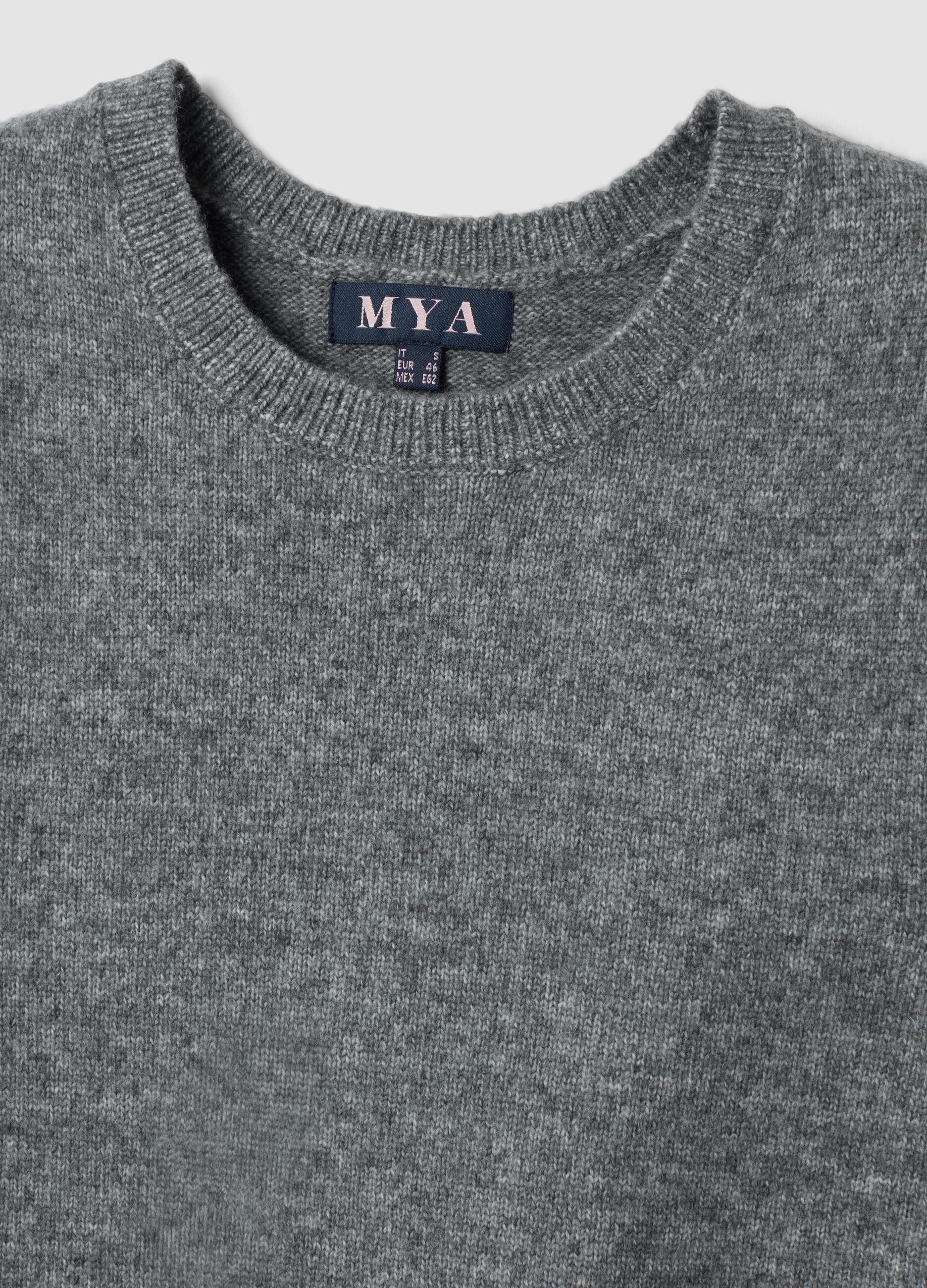 Grey marl wool-blend crew-neck vest