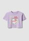 Purple pure cotton T-shirt for girls with strawberry print_0
