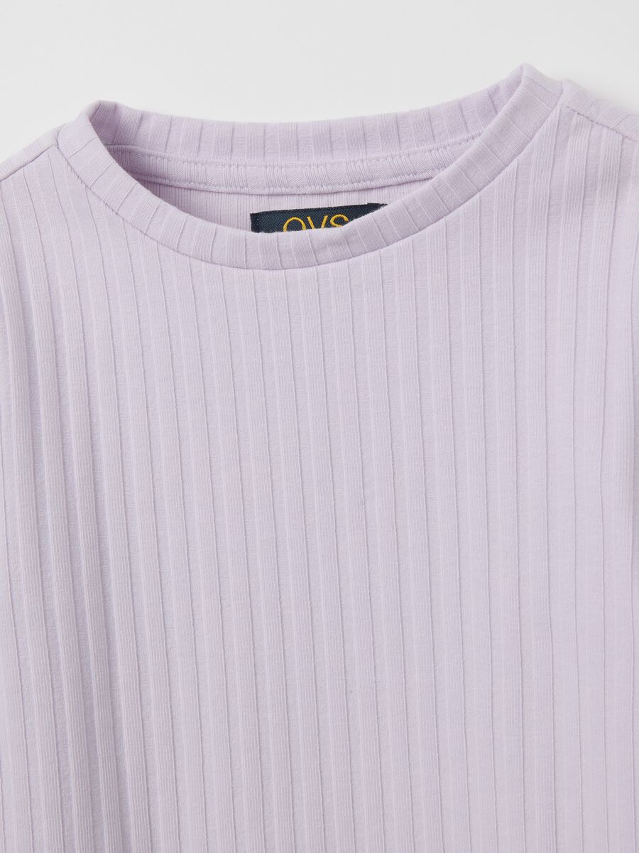 Maglia da bambina in cotone viola regular fit_2