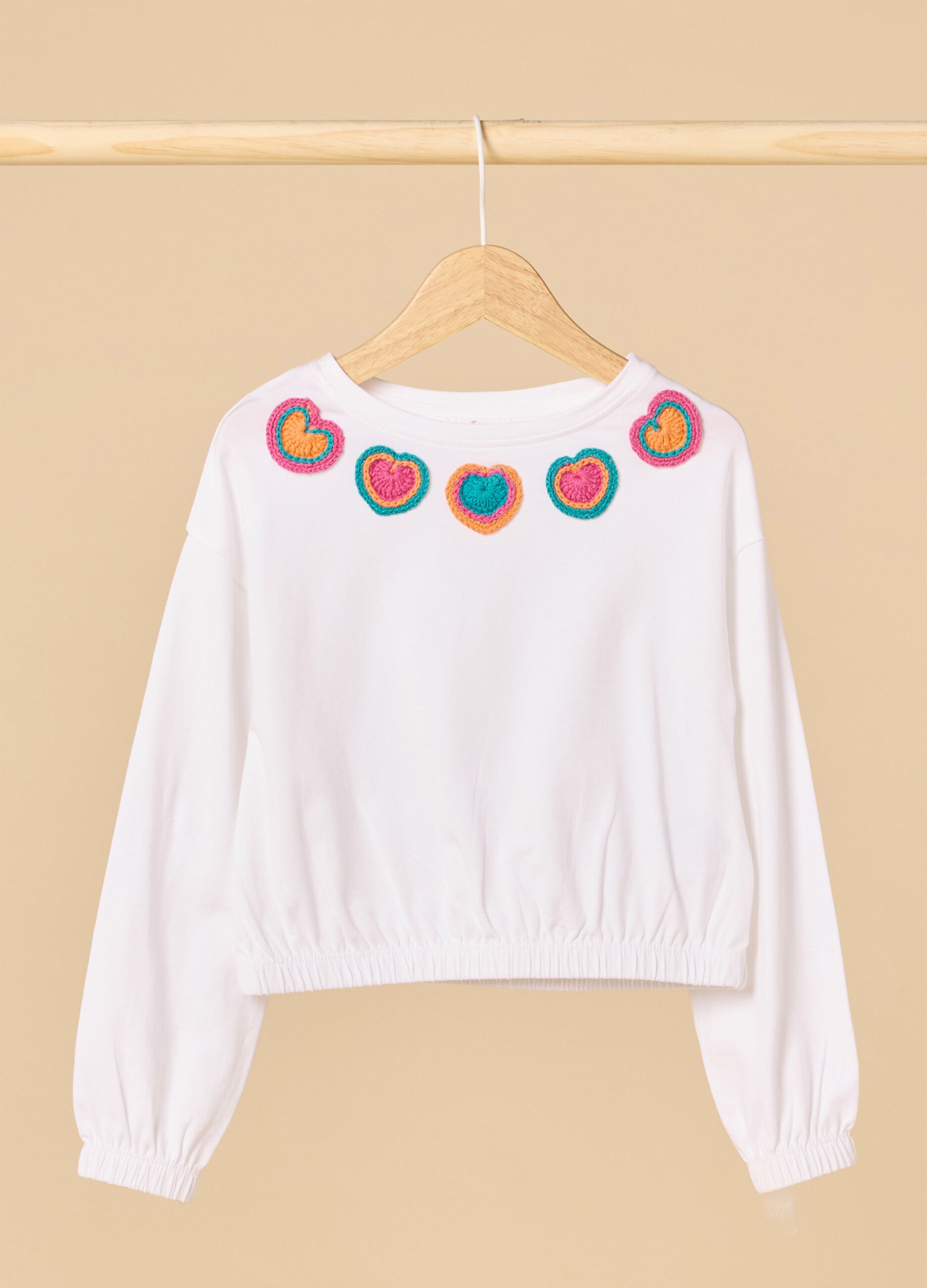 Long-sleeve t-shirt with embroideries