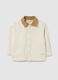Beige Jacket with Brown Collar for Boys_0