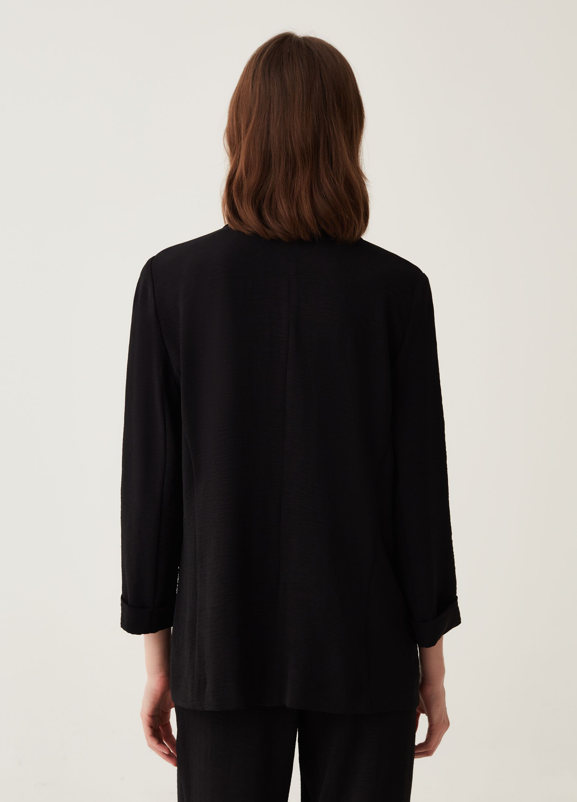 Blazer aperto in tessuto fluido_2