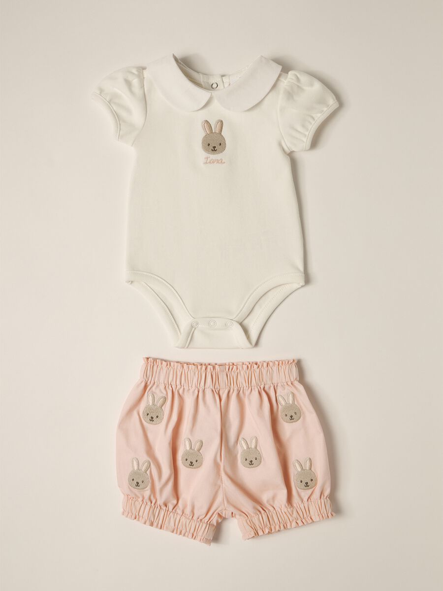 Newborn set with cotton bodysuit and skirt_0