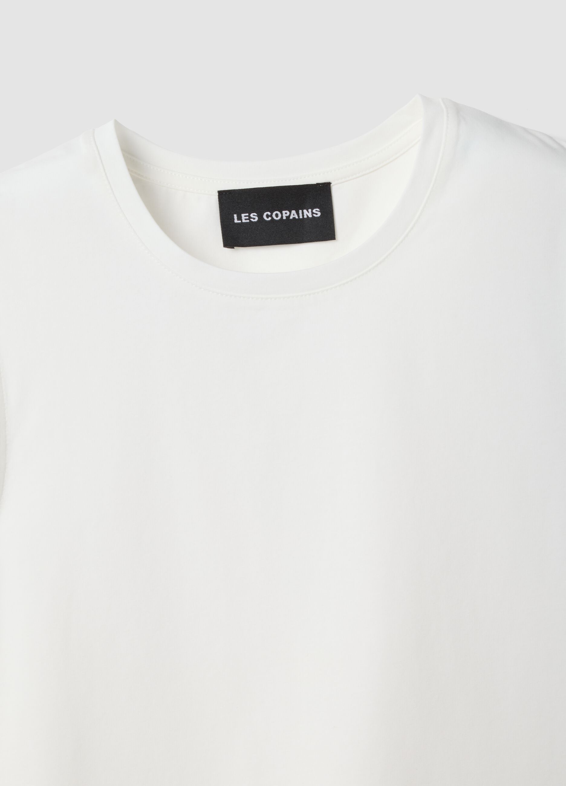 White cotton-blend tank top