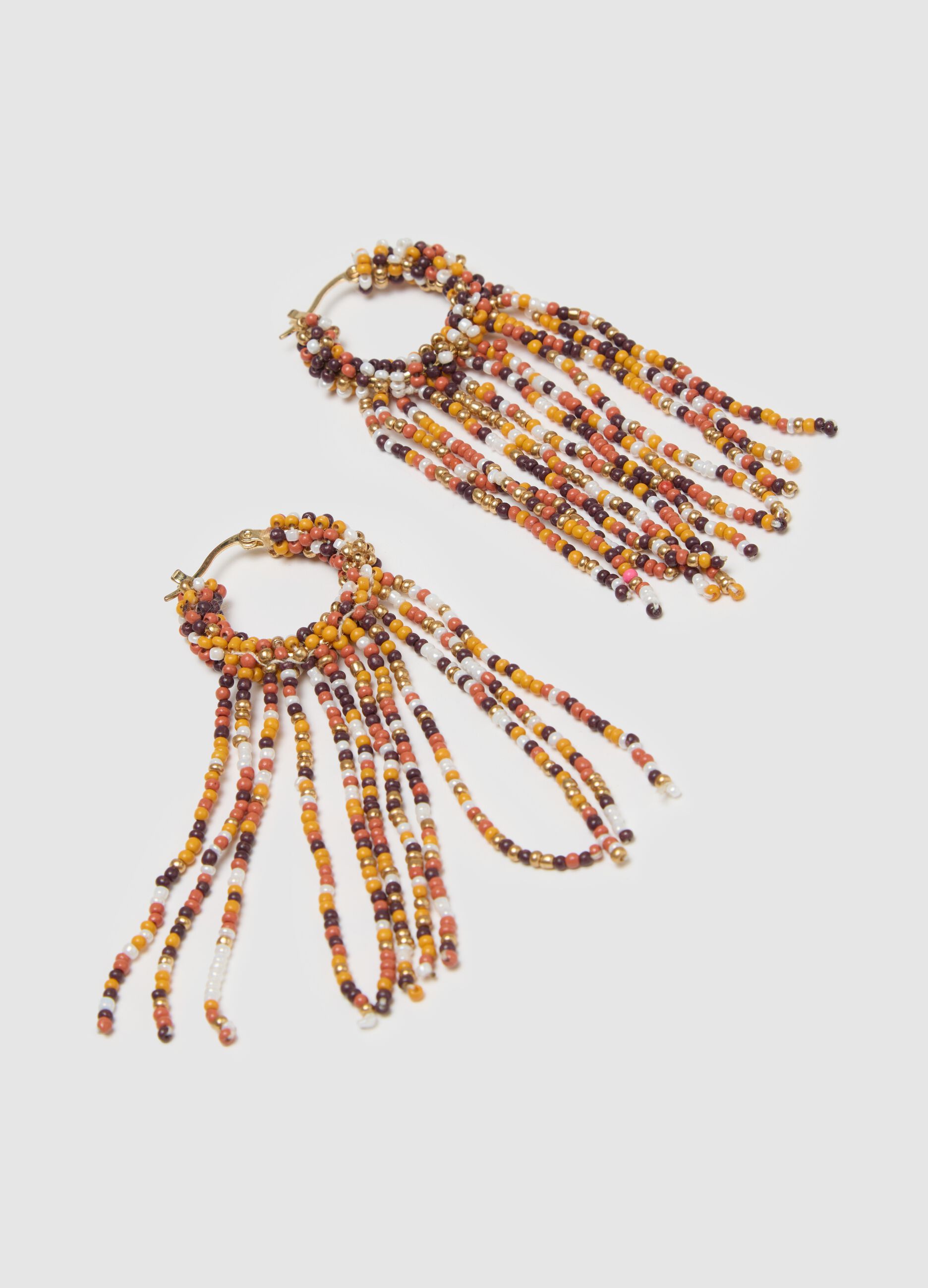 Women's multicolour glass earrings with beads
