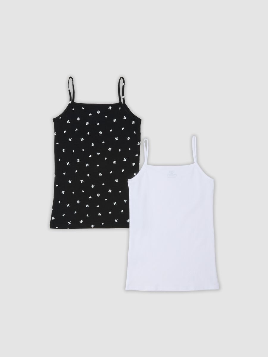 Girls&rsquo; multicolour two-pack of stretch organic cotton vests_1