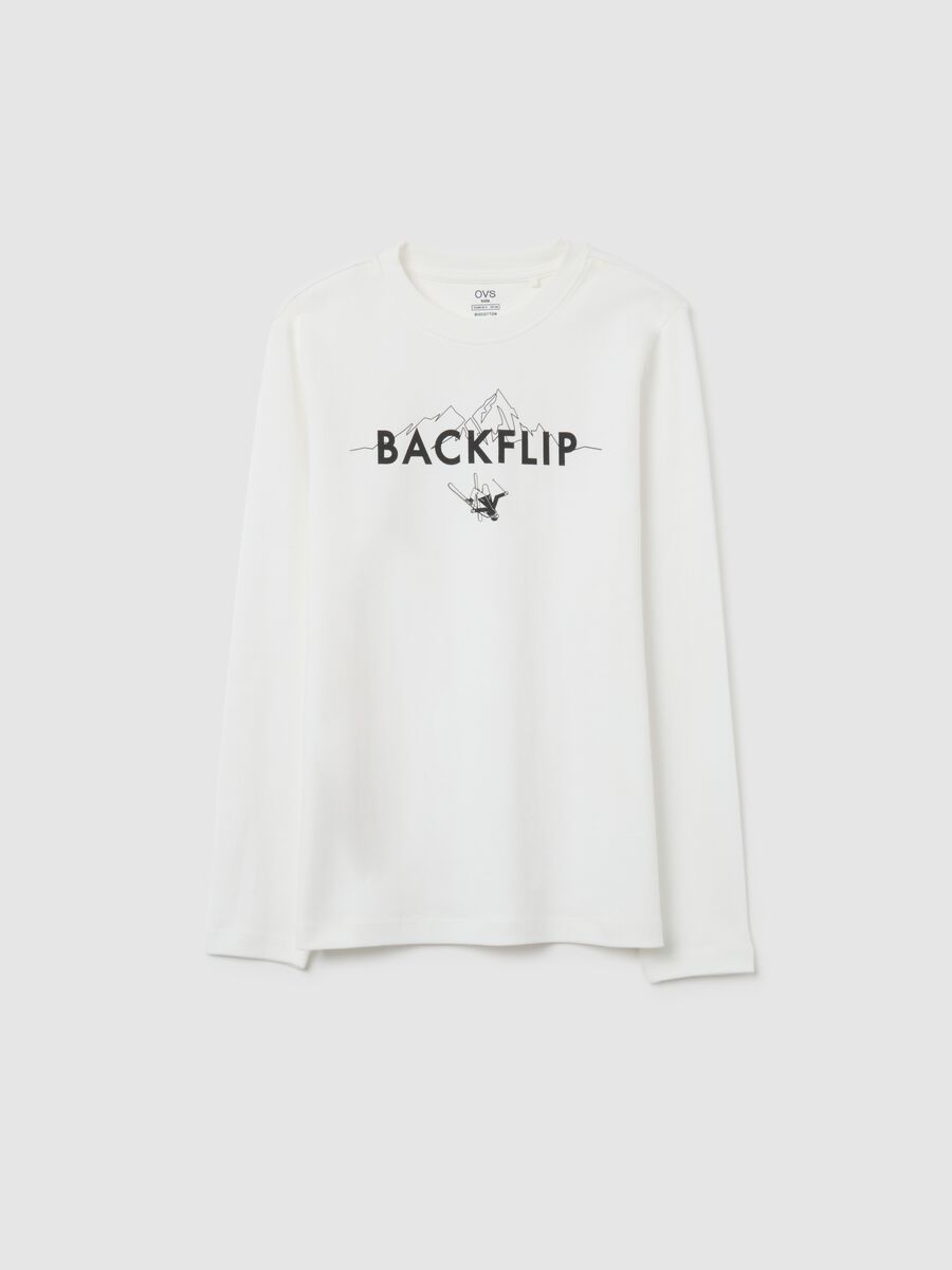 Maglia bianca a maniche lunghe da ragazzo in puro cotone regular fit_3