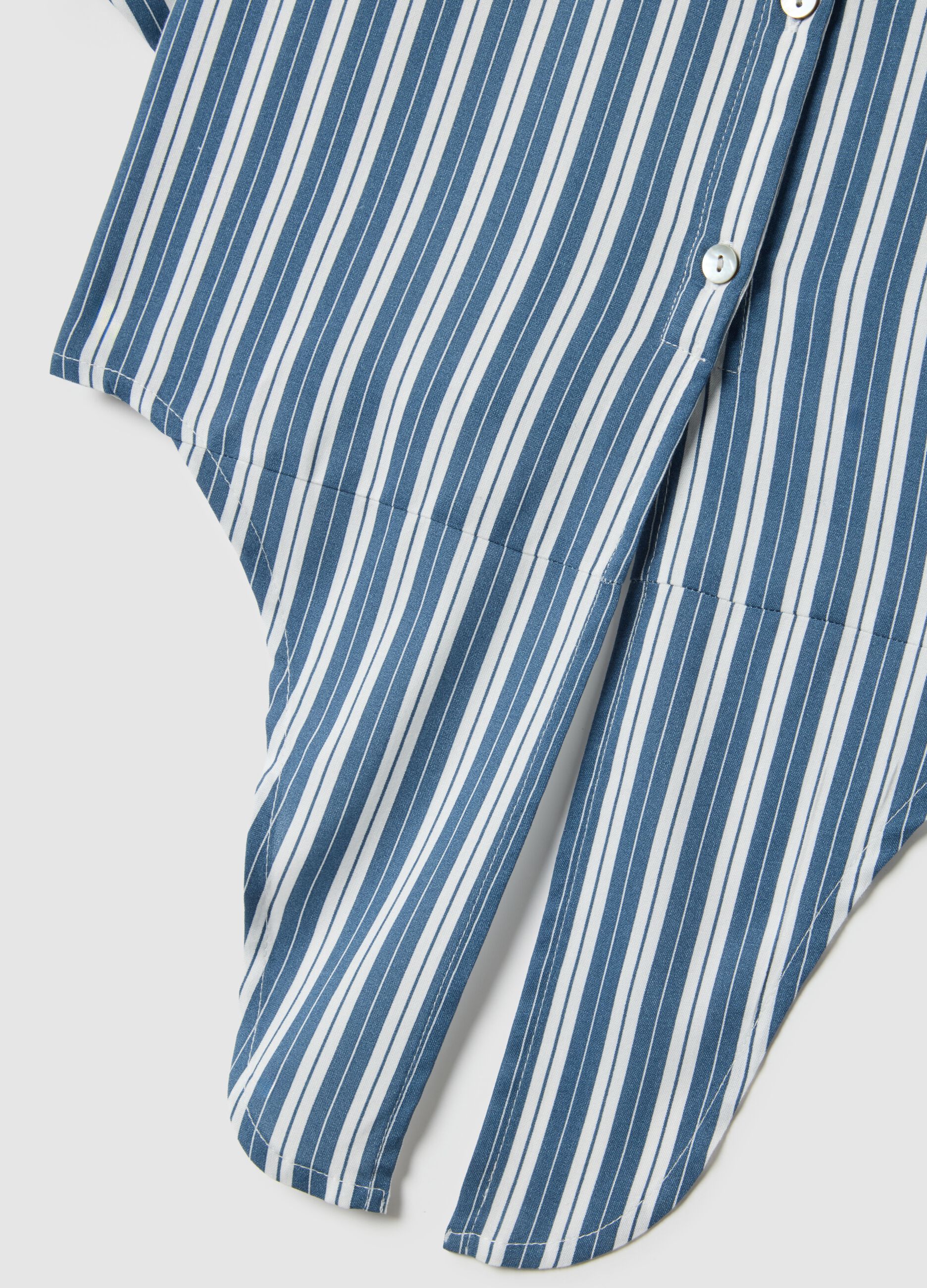 Multicolour striped regular fit pure viscose shirt