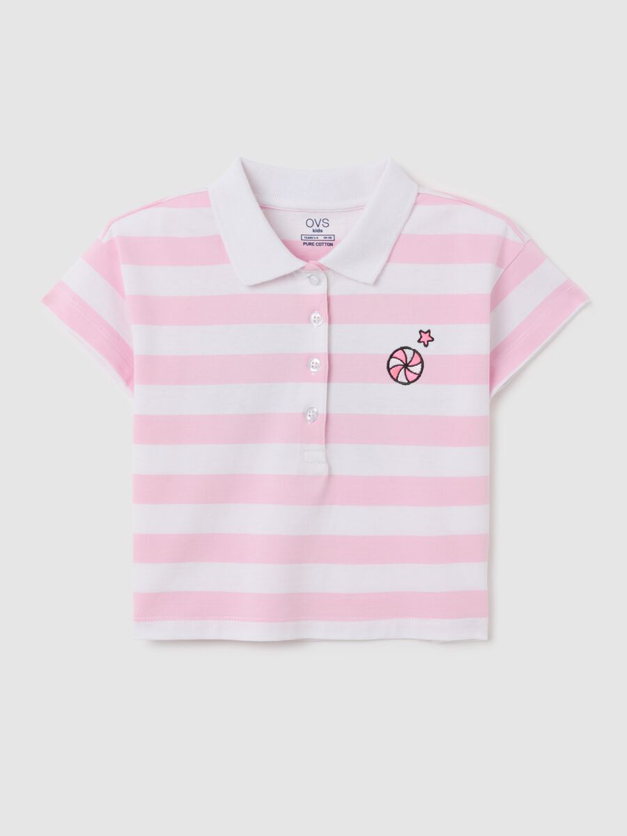 Girls' cropped pure cotton multicolour t-shirt_0