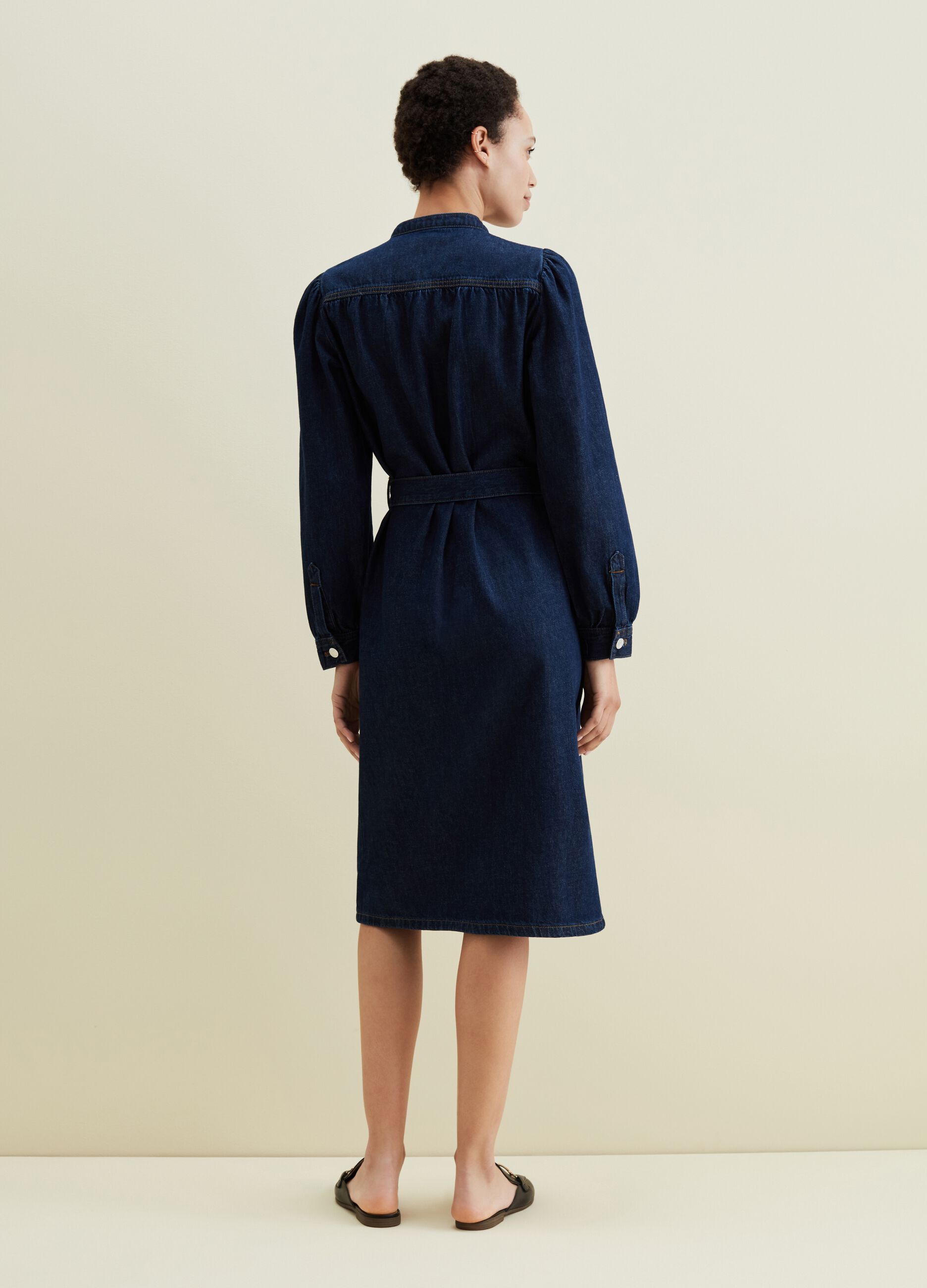 Vestito in denim con cintura_2