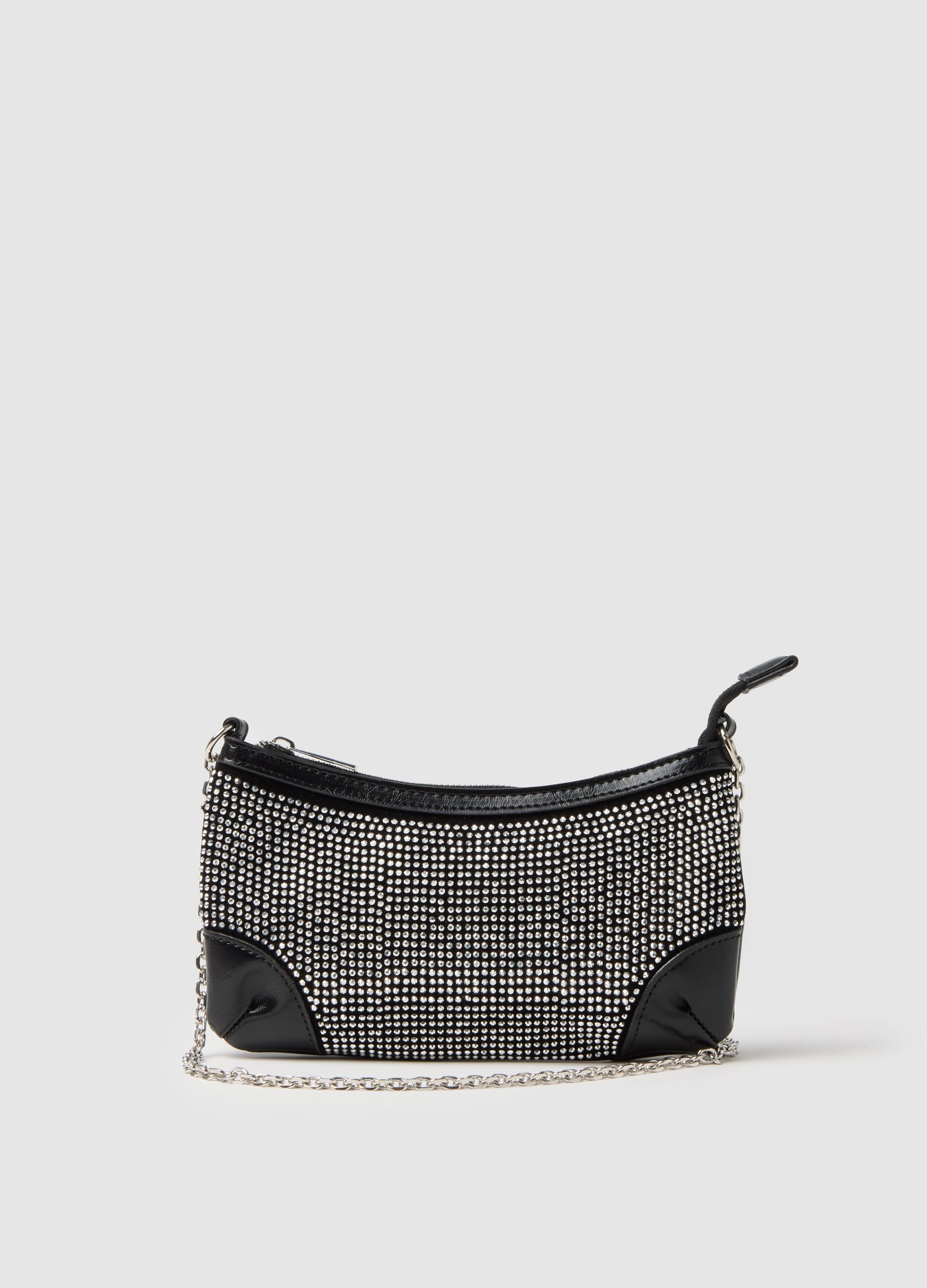 Multicolour clutch with sparkling details