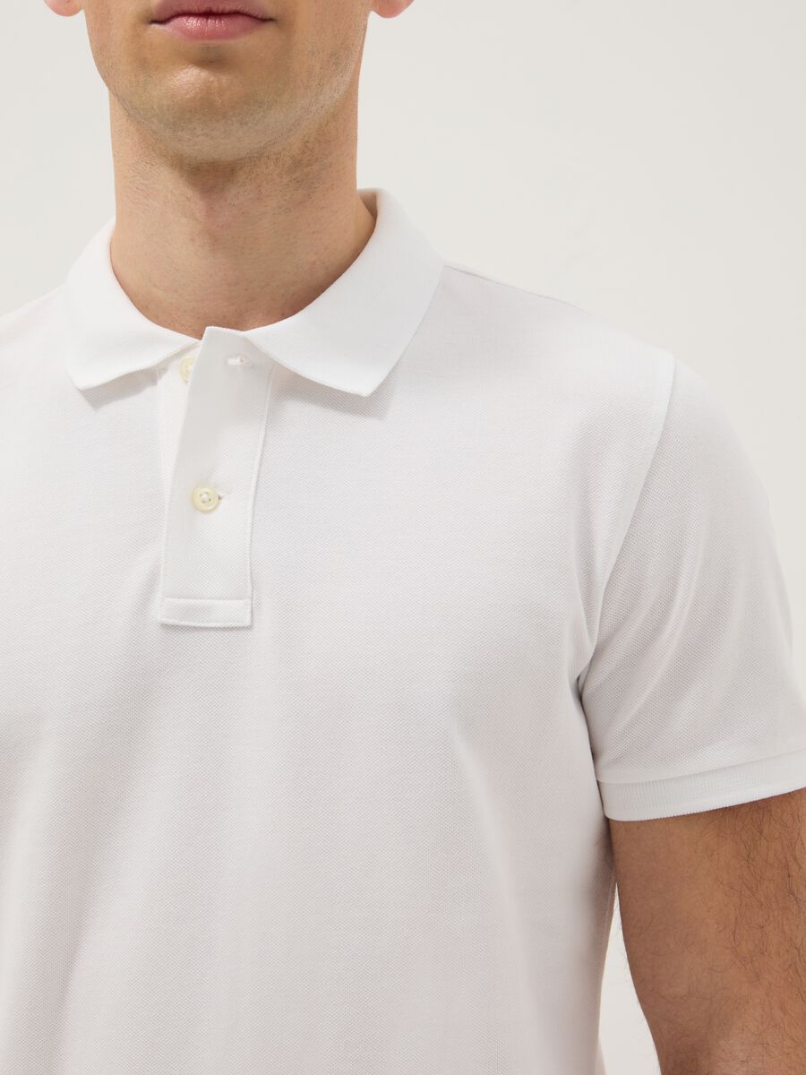 White Slim Fit Pure Cotton Polo_3