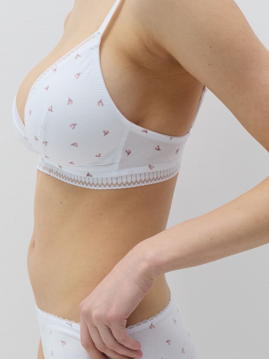 Semi-padded triangle bra in stretch cotton_2
