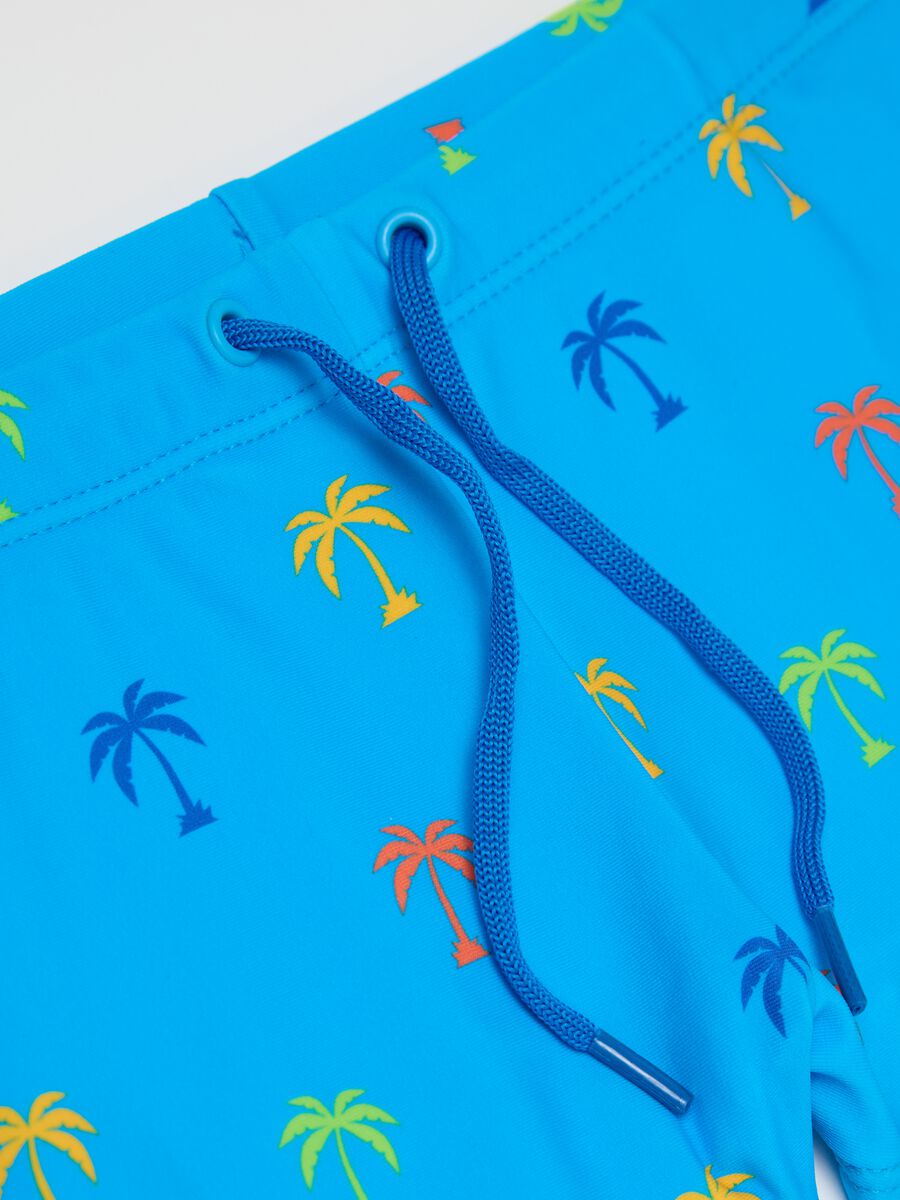 Blue palm pattern brief swimsuit for OVS Kids_2
